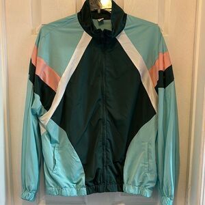 SweatyRocks Zip Up Color Block Lightweight Patchwork Windbreaker XXL